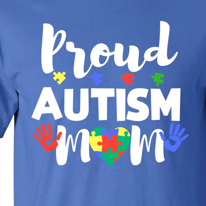 Proud Autism Mom Awareness Love Great Gift Puzzle Gift Tall T-Shirt