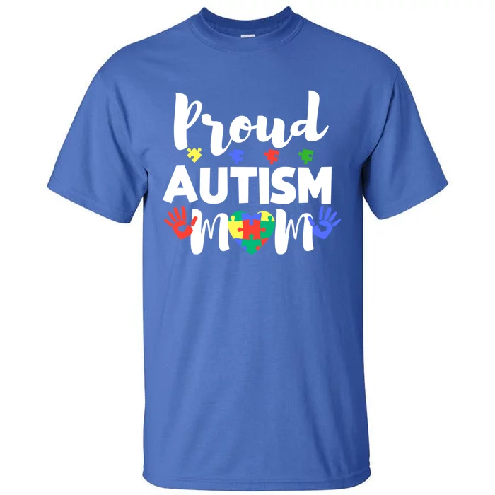 Proud Autism Mom Awareness Love Great Gift Puzzle Gift Tall T-Shirt