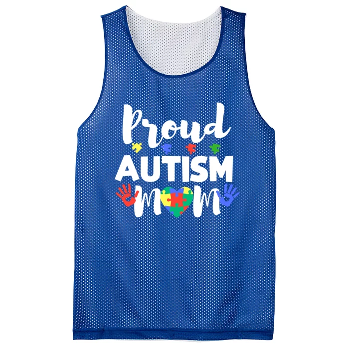 Proud Autism Mom Awareness Love Great Gift Puzzle Gift Mesh Reversible Basketball Jersey Tank