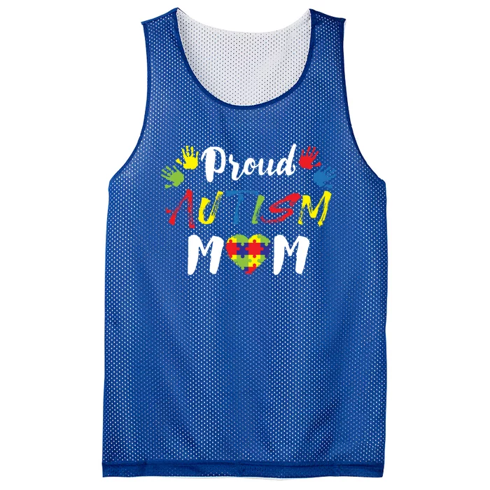 Proud Autism Mom Gift Mesh Reversible Basketball Jersey Tank