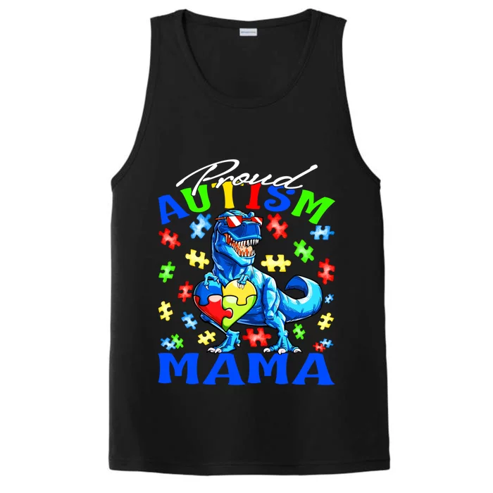 Proud Autism Mama Dinosaur Autism Awareness Cute Gift Performance Tank