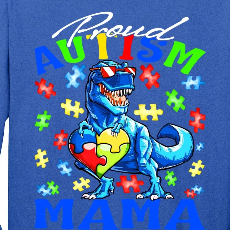 Proud Autism Mama Dinosaur Autism Awareness Cute Gift Long Sleeve Shirt