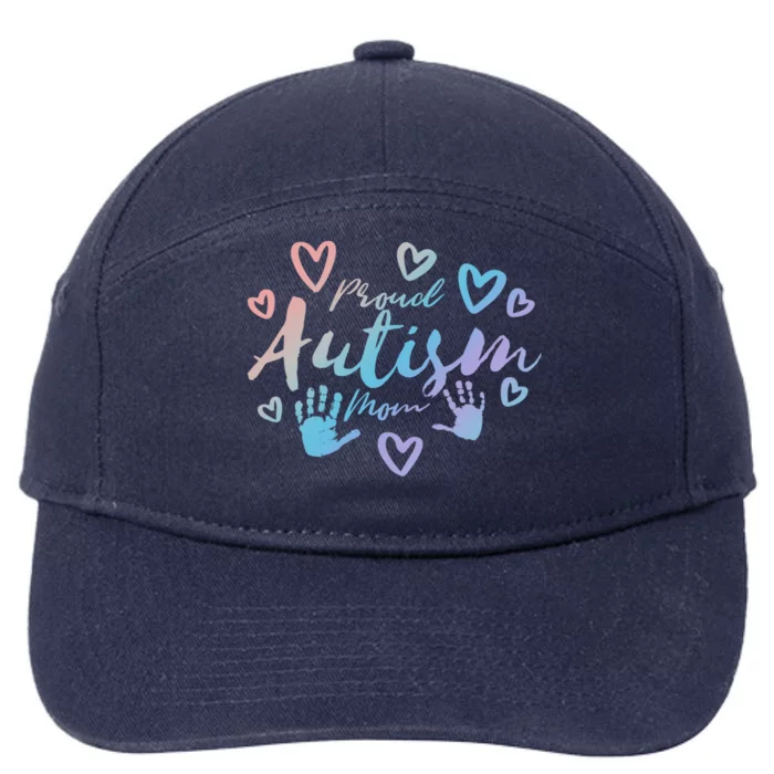 Proud Autism Mom Gift Autistic Awareness Pride Gift Proud Mother Meaningful Gift 7-Panel Snapback Hat