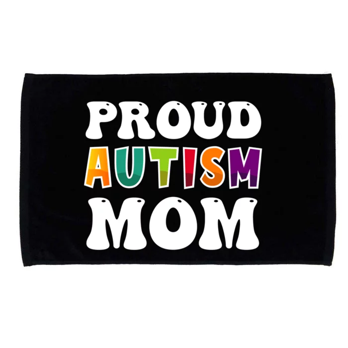 Proud Autism Mom Awareness Mothers Day Colorful Puzzle Funny Gift Microfiber Hand Towel