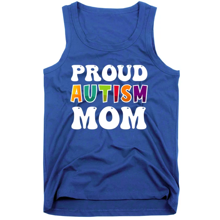 Proud Autism Mom Awareness Mothers Day Colorful Puzzle Funny Gift Tank Top