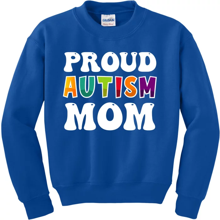 Proud Autism Mom Awareness Mothers Day Colorful Puzzle Funny Gift Kids Sweatshirt