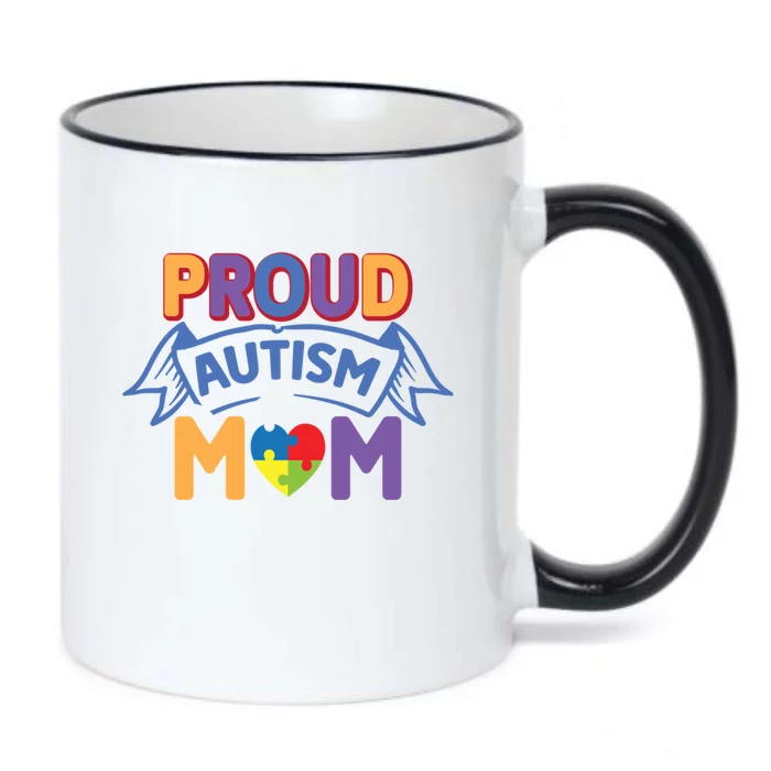 Proud Autism Mom Awareness Gift Black Color Changing Mug