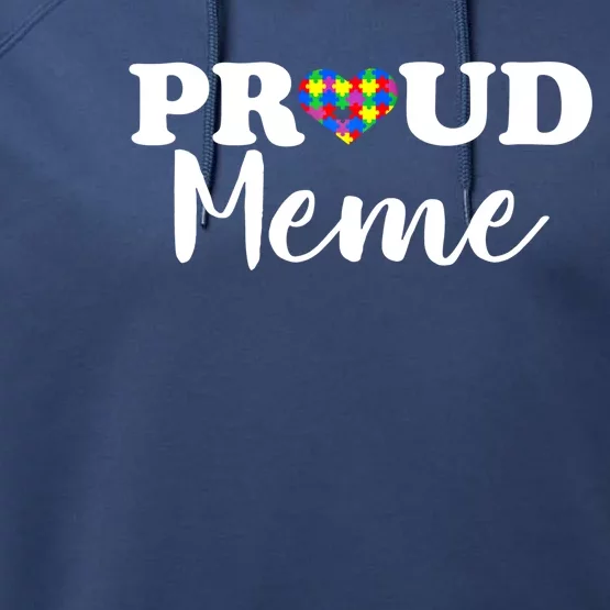 Proud Autism Meme Autism Awareness Puzzle Autistic Support Gift Performance Fleece Hoodie