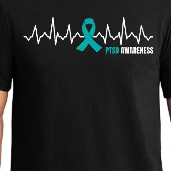 PTSD Awareness Month Heartbeat Ribbon Pajama Set