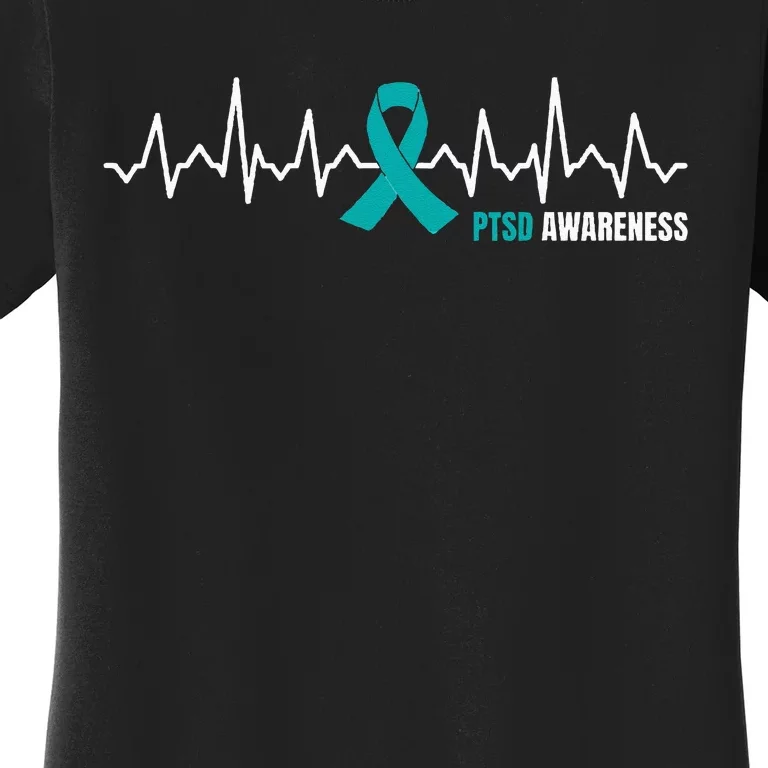 PTSD Awareness Month Heartbeat Ribbon Women's T-Shirt