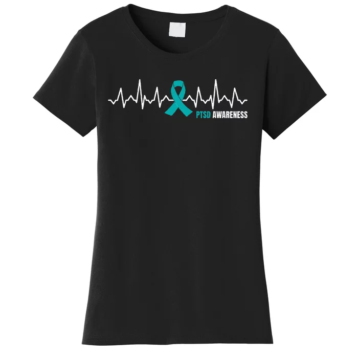 PTSD Awareness Month Heartbeat Ribbon Women's T-Shirt