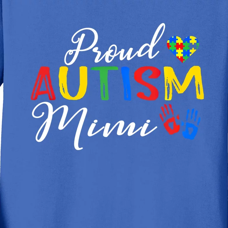 Proud Autism Mimi Autism Awareness Month Autistic Support Gift Kids Long Sleeve Shirt