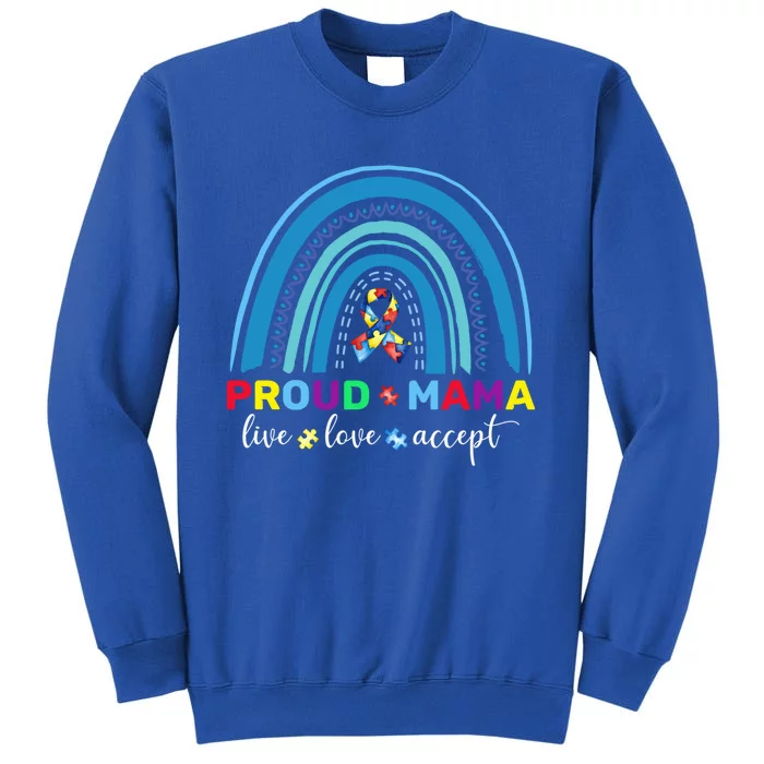 Proud Autism Mom Blue Rainbow Proud Mama Autism Awareness Gift Sweatshirt