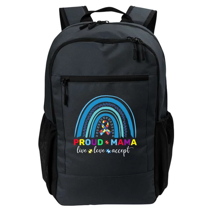 Proud Autism Mom Blue Rainbow Proud Mama Autism Awareness Gift Daily Commute Backpack