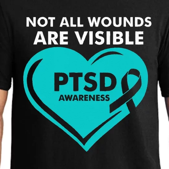 PTSD Awareness Month Not All Wounds Heart Support Veterans Pajama Set