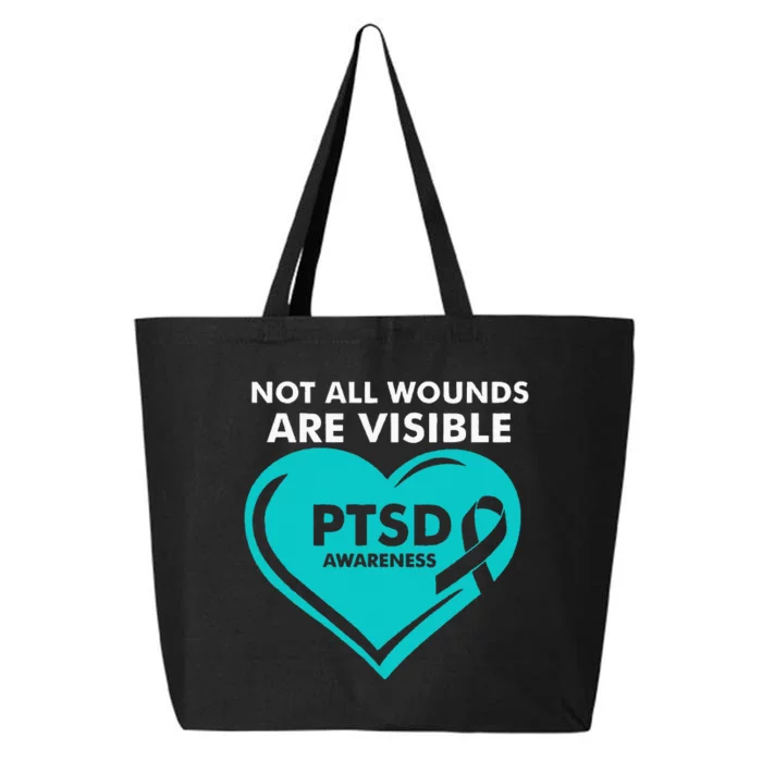 PTSD Awareness Month Not All Wounds Heart Support Veterans 25L Jumbo Tote