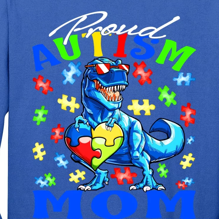 Proud Autism Mom Dinosaur Autism Awareness Gift Tall Long Sleeve T-Shirt