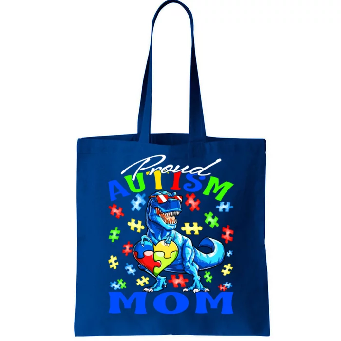 Proud Autism Mom Dinosaur Autism Awareness Gift Tote Bag