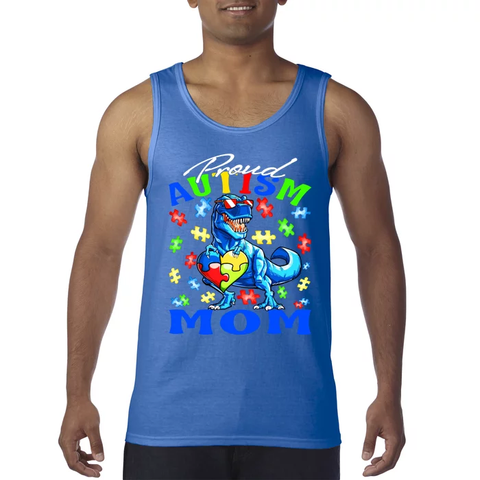 Proud Autism Mom Dinosaur Autism Awareness Gift Tank Top