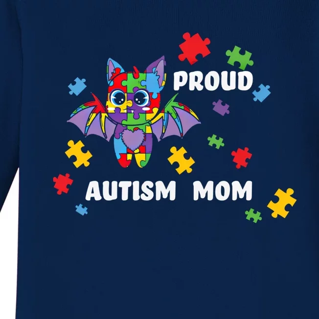 Proud Autism Mom Bat Gift Baby Long Sleeve Bodysuit