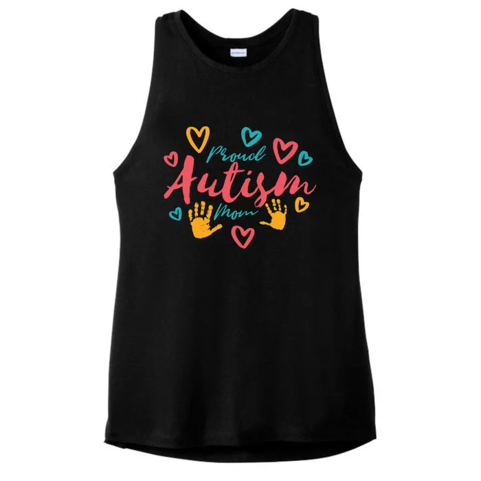 Proud Autism Mom Gift Ladies Tri-Blend Wicking Tank