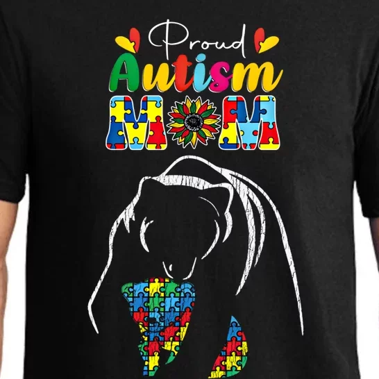 Proud Autism Mom Mother Autistic Awareness Mama Bear Funny Gift Pajama Set