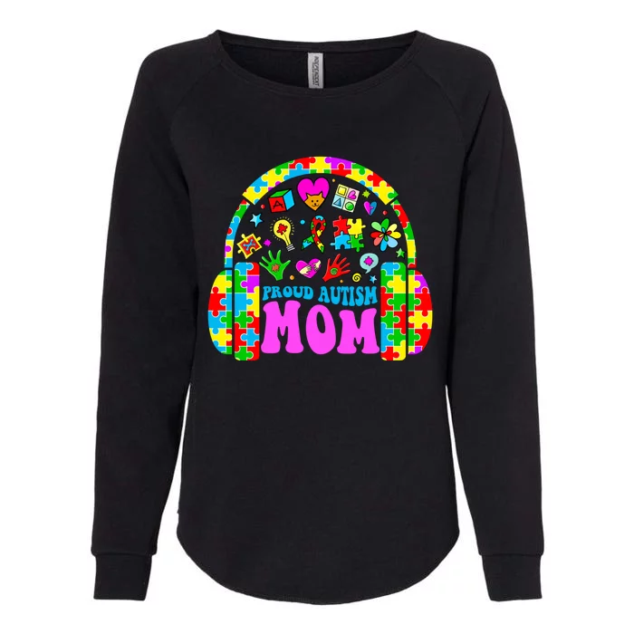 Proud Autism Mom Retro Mama Autism Awareness Month Gift Womens California Wash Sweatshirt