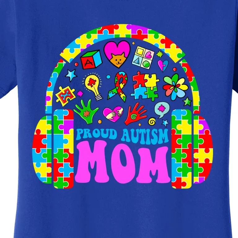 Proud Autism Mom Retro Mama Autism Awareness Month Gift Women's T-Shirt