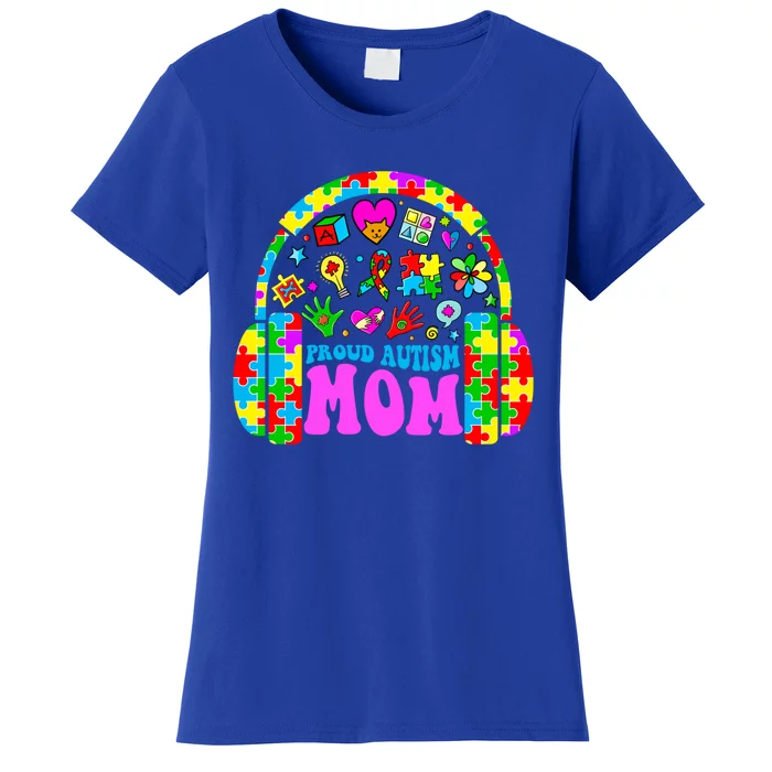 Proud Autism Mom Retro Mama Autism Awareness Month Gift Women's T-Shirt