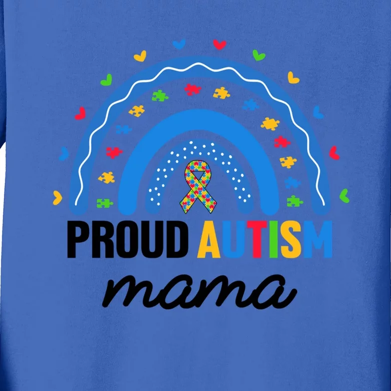 Proud Autism Mama Rainbow Asd Autistic Autism Awareness Mama Gift Kids Long Sleeve Shirt