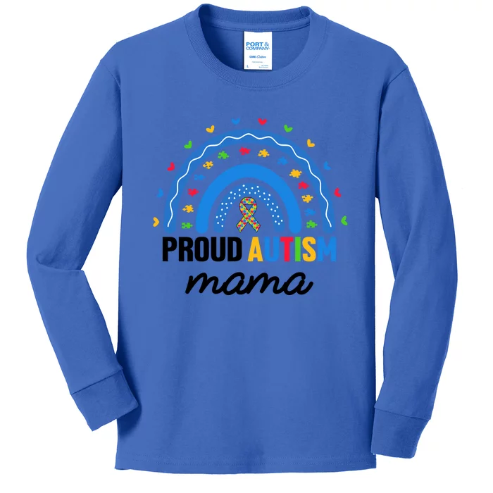 Proud Autism Mama Rainbow Asd Autistic Autism Awareness Mama Gift Kids Long Sleeve Shirt