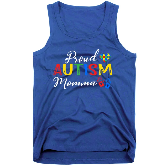 Proud Autism Momma Autism Awareness Month Autistic Support Cool Gift Tank Top