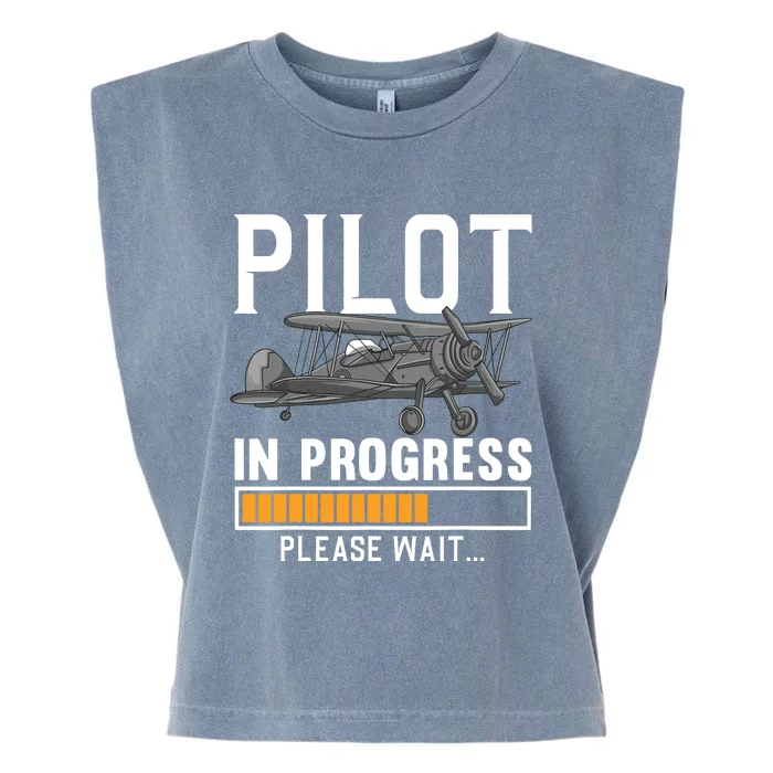 Pilot Art Men Women Airline Future Pilot Aviation Airplane Garment-Dyed Women's Muscle Tee