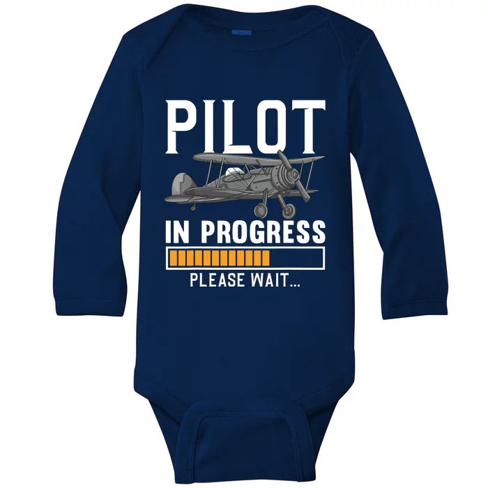 Pilot Art Men Women Airline Future Pilot Aviation Airplane Baby Long Sleeve Bodysuit