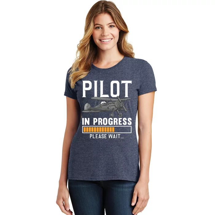 Pilot Art Men Women Airline Future Pilot Aviation Airplane Women's T-Shirt