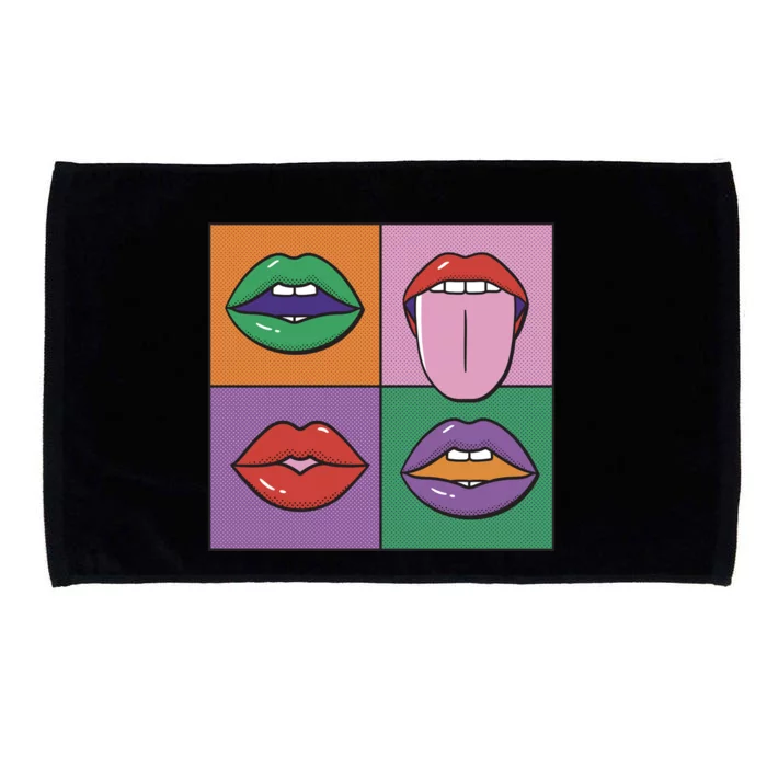 Pop Art Mouths Microfiber Hand Towel