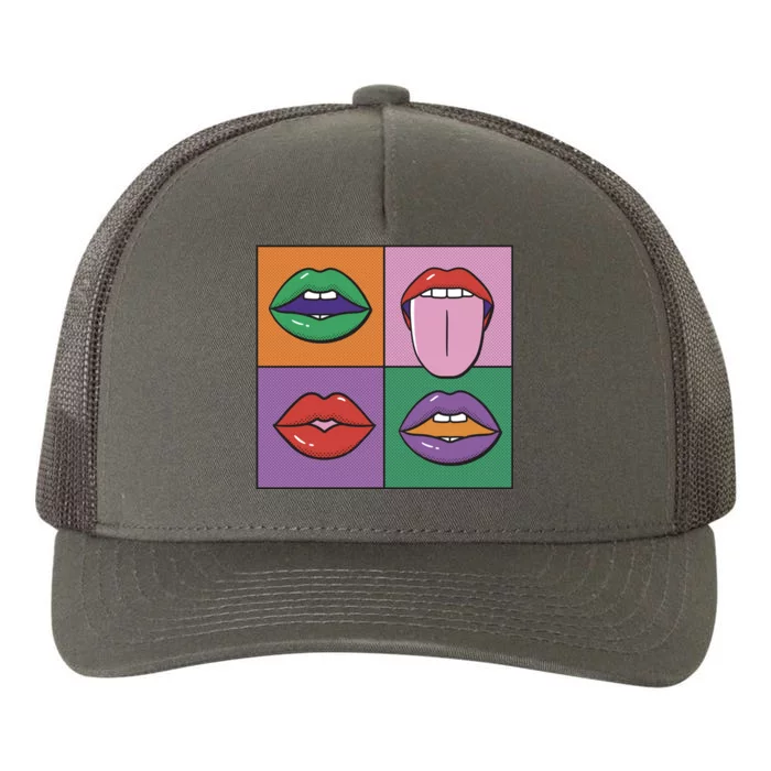 Pop Art Mouths Yupoong Adult 5-Panel Trucker Hat