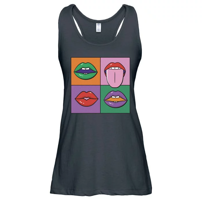 Pop Art Mouths Ladies Essential Flowy Tank