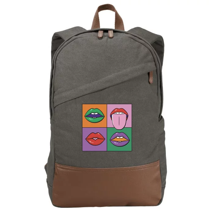 Pop Art Mouths Cotton Canvas Backpack