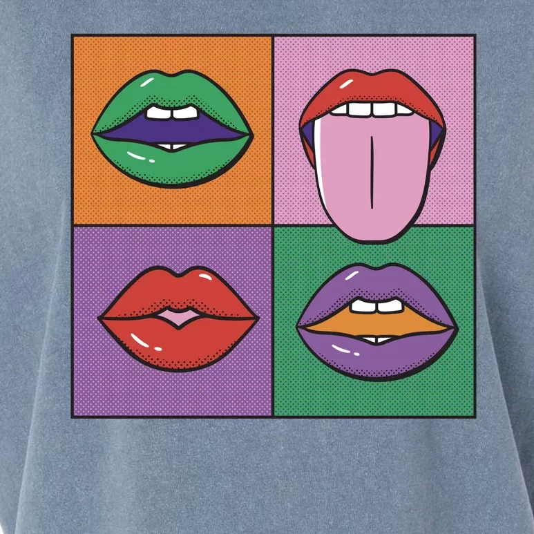 Pop Art Mouths Garment-Dyed Women's Muscle Tee