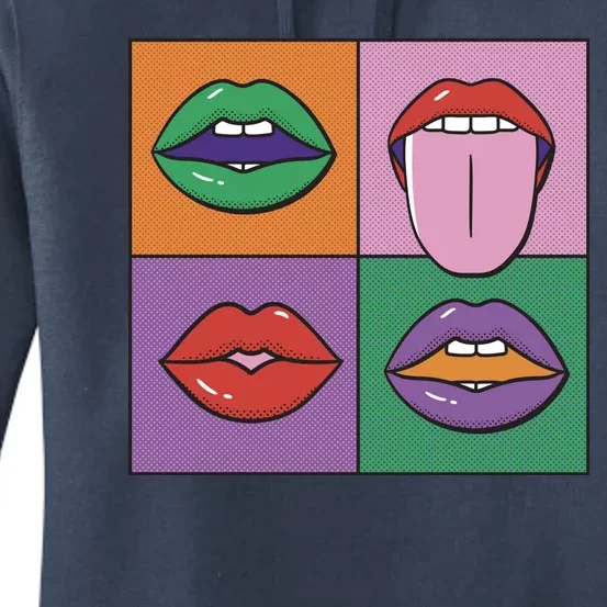 Pop Art Mouths Women's Pullover Hoodie