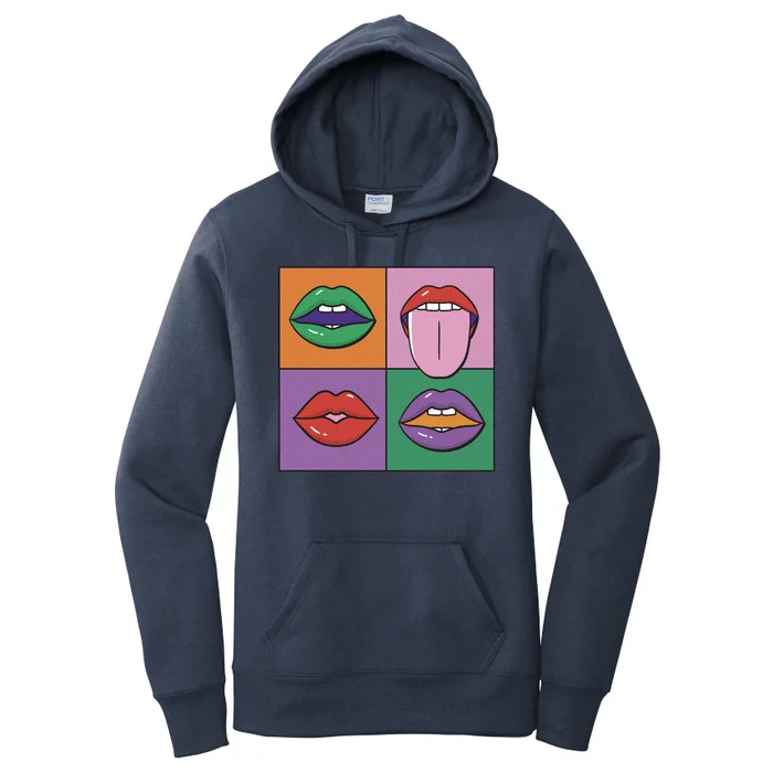 Pop Art Mouths Women's Pullover Hoodie