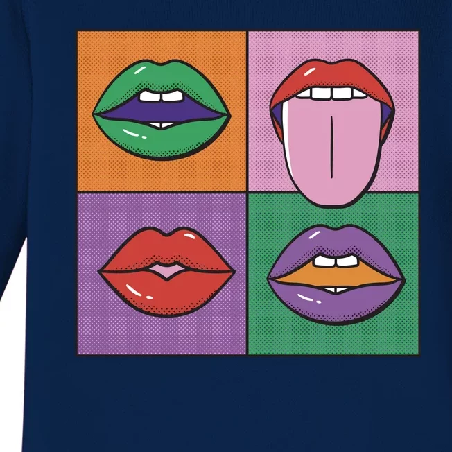 Pop Art Mouths Baby Long Sleeve Bodysuit