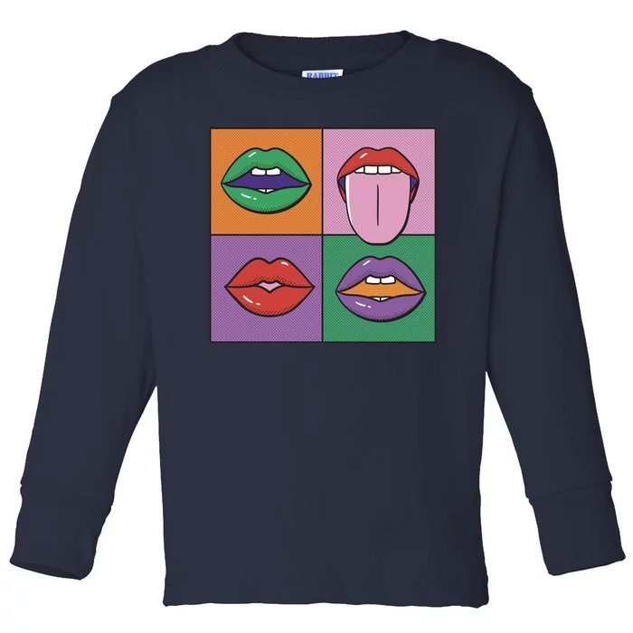 Pop Art Mouths Toddler Long Sleeve Shirt