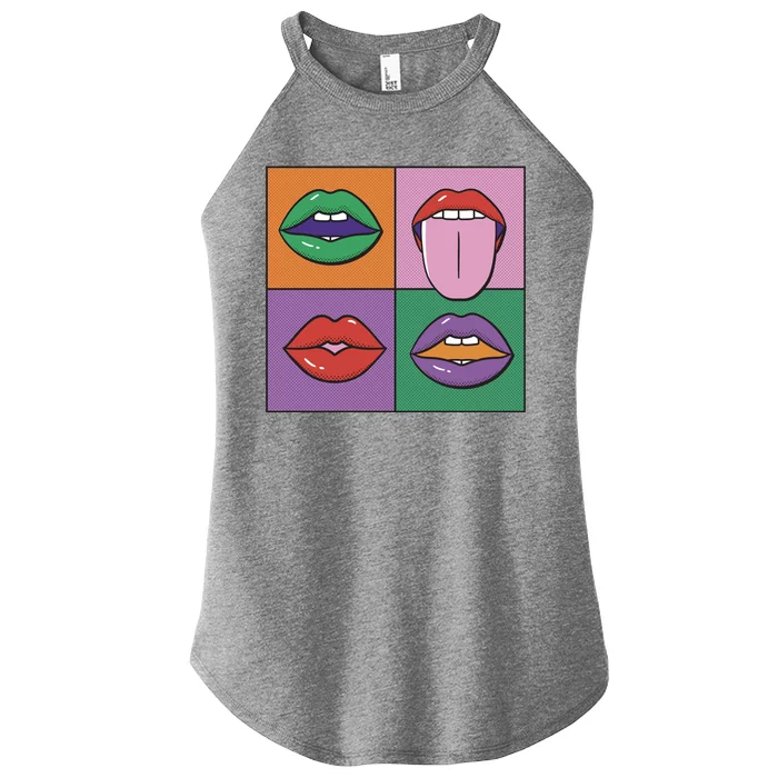 Pop Art Mouths Women’s Perfect Tri Rocker Tank