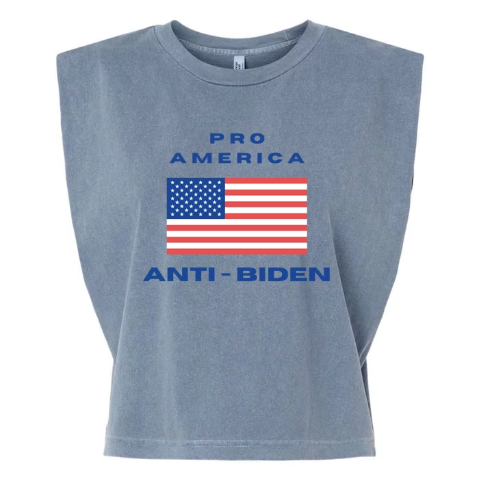 Proamerica Antibiden Maga Conservative Republican Flag Meaningful Gift Garment-Dyed Women's Muscle Tee