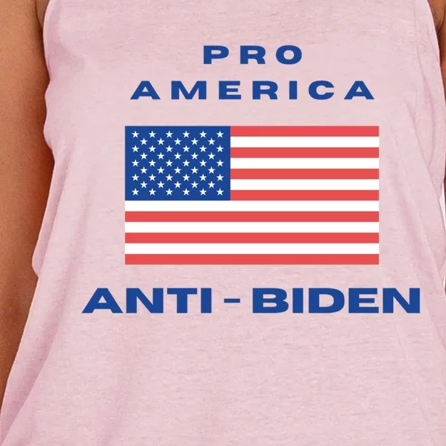 Proamerica Antibiden Maga Conservative Republican Flag Meaningful Gift Women's Knotted Racerback Tank