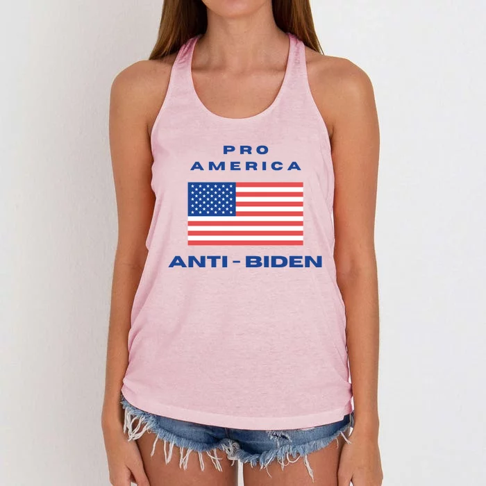 Proamerica Antibiden Maga Conservative Republican Flag Meaningful Gift Women's Knotted Racerback Tank