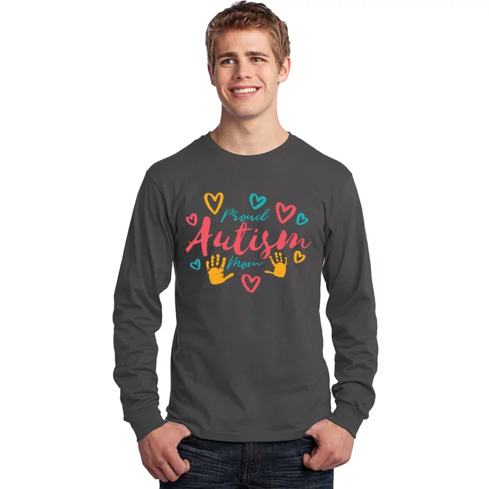 Proud Autism Mom Handprints Long Sleeve Shirt