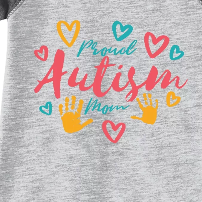 Proud Autism Mom Handprints Infant Baby Jersey Bodysuit